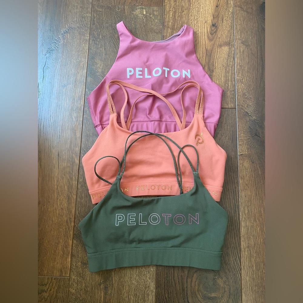 LOT of 3 Peloton Sports Bras, Cadence Strappy and High-neck